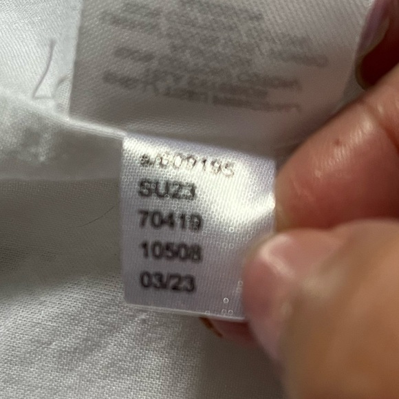 Loft 100% Cotton White Sleeveless Ruffle Pintriped Tiered 1/2 Button Up Dress S - Picture 8 of 10